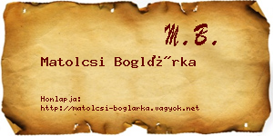 Matolcsi Boglárka névjegykártya